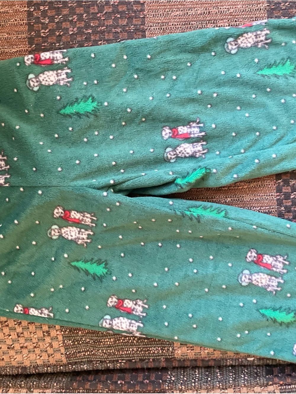 Wondershop Green Fleece Pajama Pants with Snowman and Tree Print